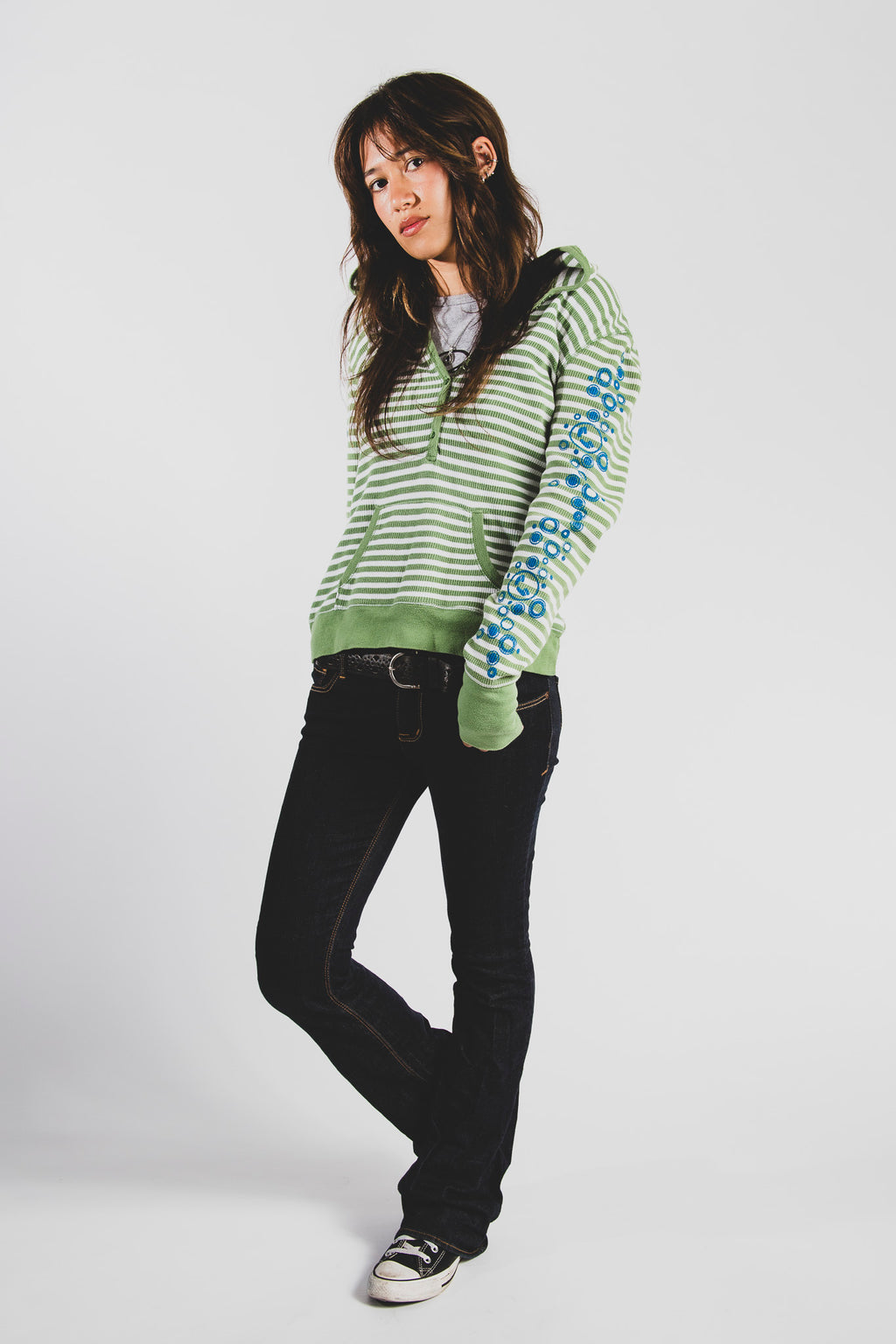 striped hoodie long sleeve [L]
