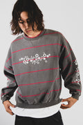 bubbles distressed stripe crewneck [L]