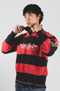 bubbles striped quarter zip sweatshirt [M]