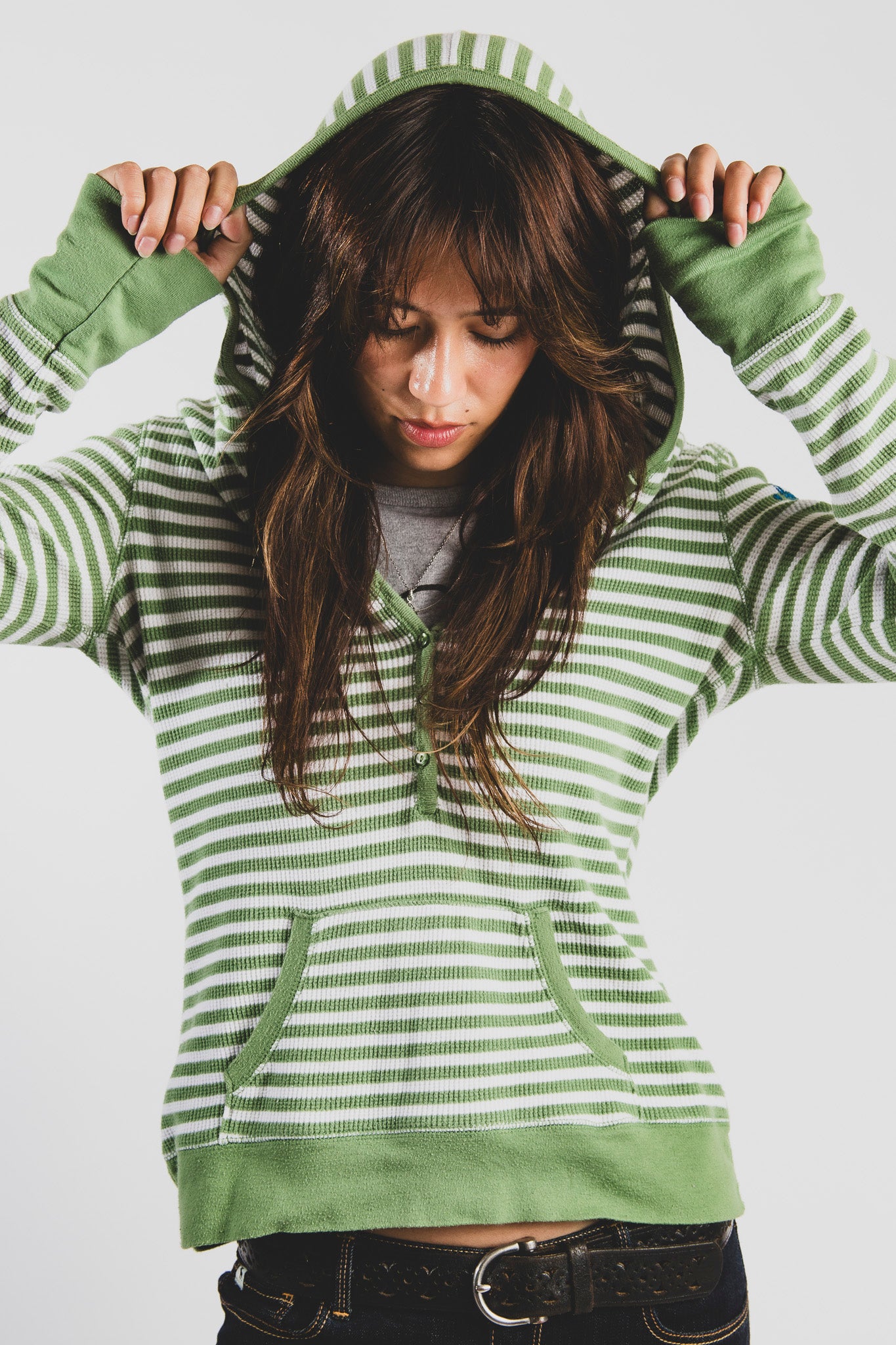 striped hoodie long sleeve [L]