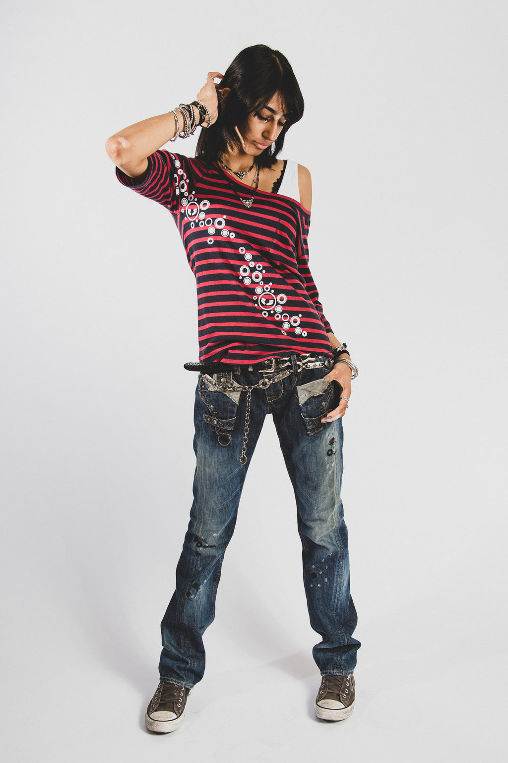 stripe pocket tee [S]