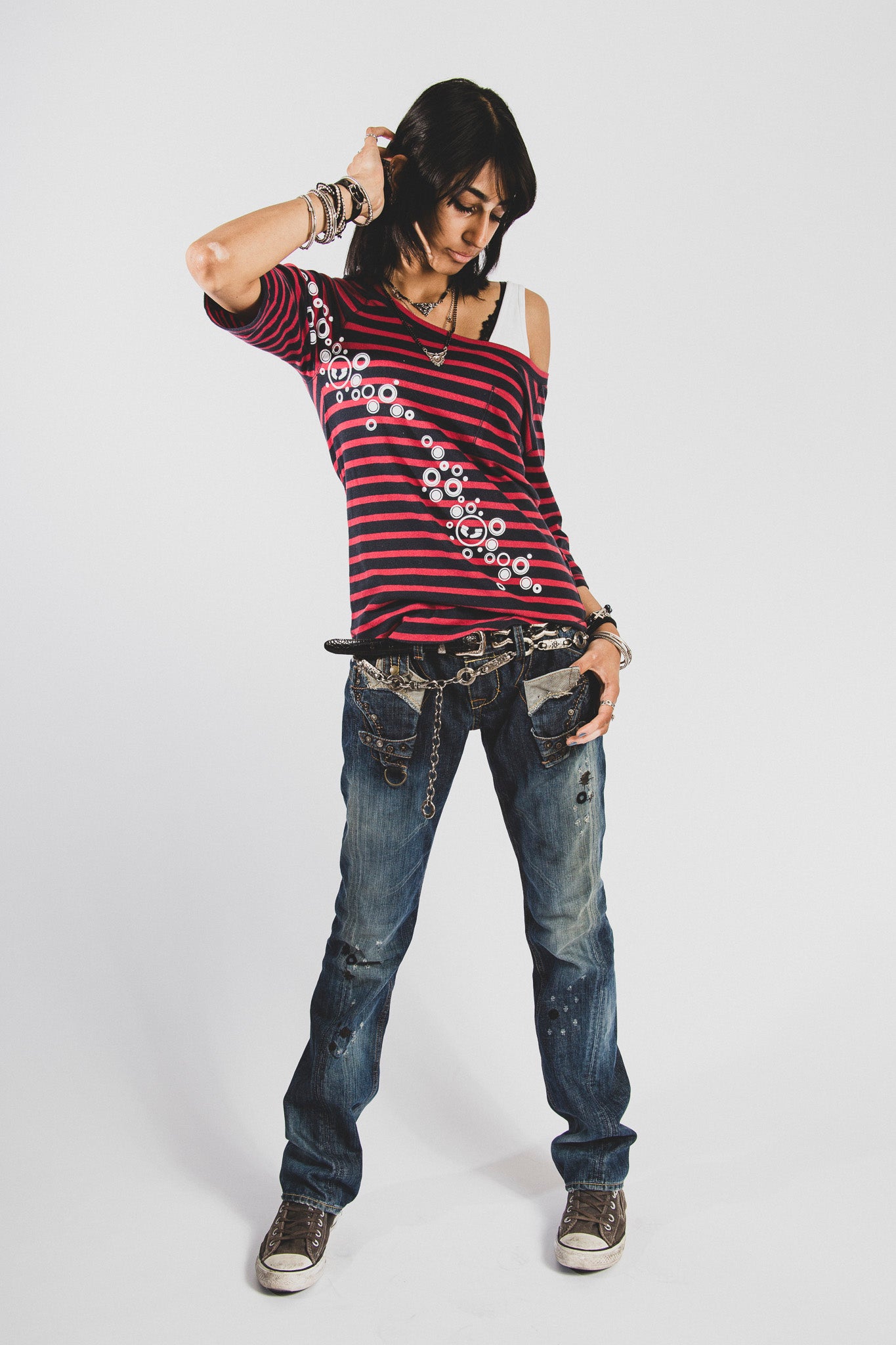 stripe pocket tee [S]