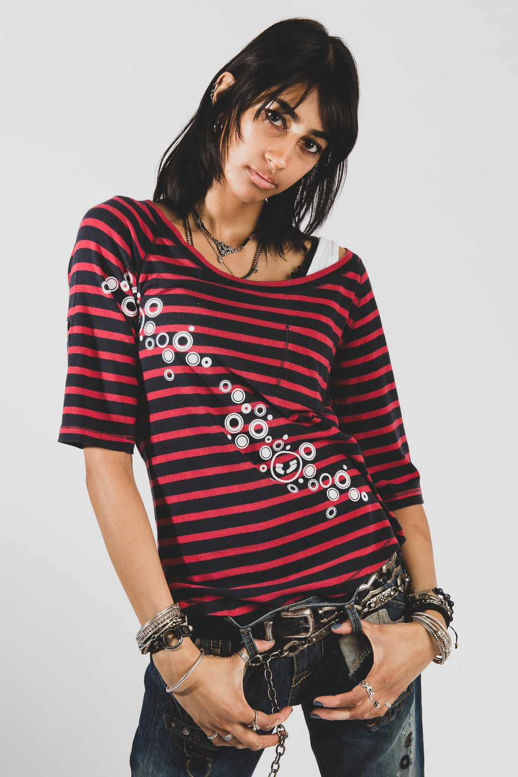 stripe pocket tee [S]