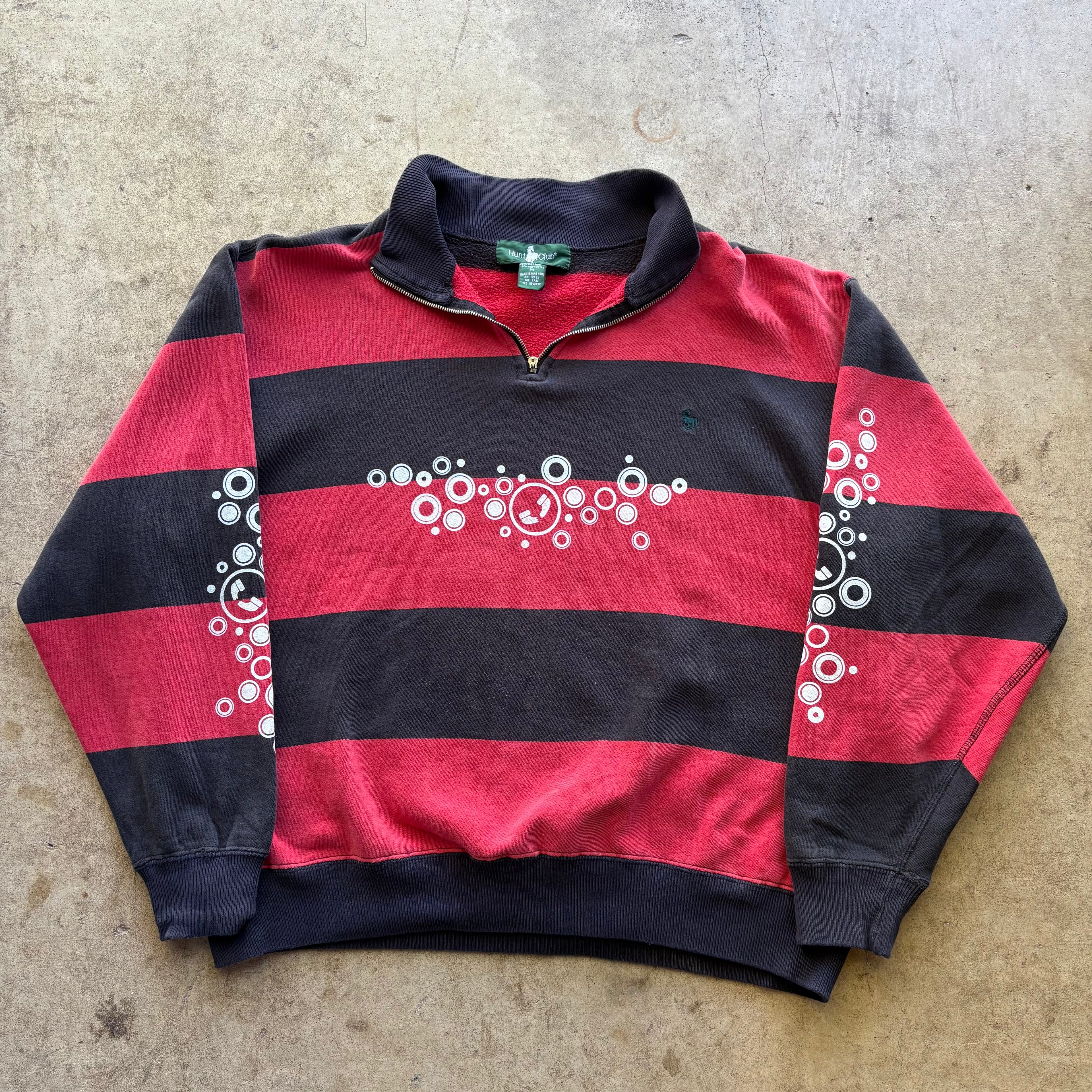 bubbles striped quarter zip sweatshirt [M]
